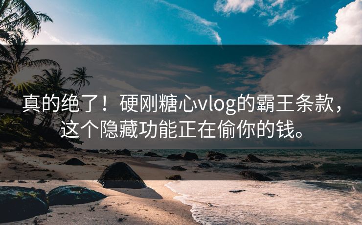 真的绝了！硬刚糖心vlog的霸王条款，这个隐藏功能正在偷你的钱。