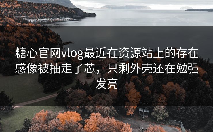 糖心官网vlog最近在资源站上的存在感像被抽走了芯，只剩外壳还在勉强发亮