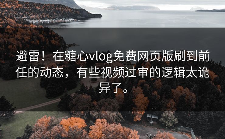 避雷！在糖心vlog免费网页版刷到前任的动态，有些视频过审的逻辑太诡异了。