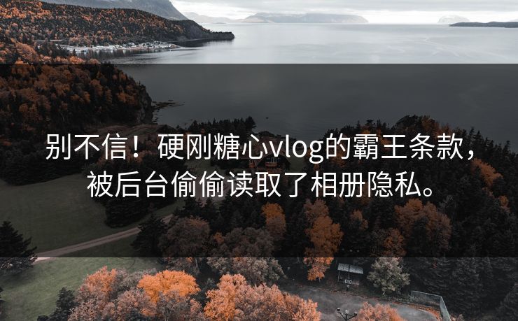 别不信！硬刚糖心vlog的霸王条款，被后台偷偷读取了相册隐私。