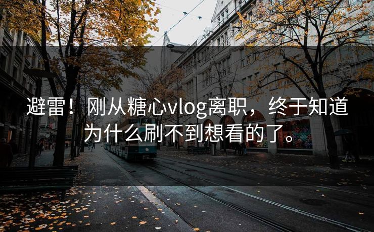 避雷！刚从糖心vlog离职，终于知道为什么刷不到想看的了。